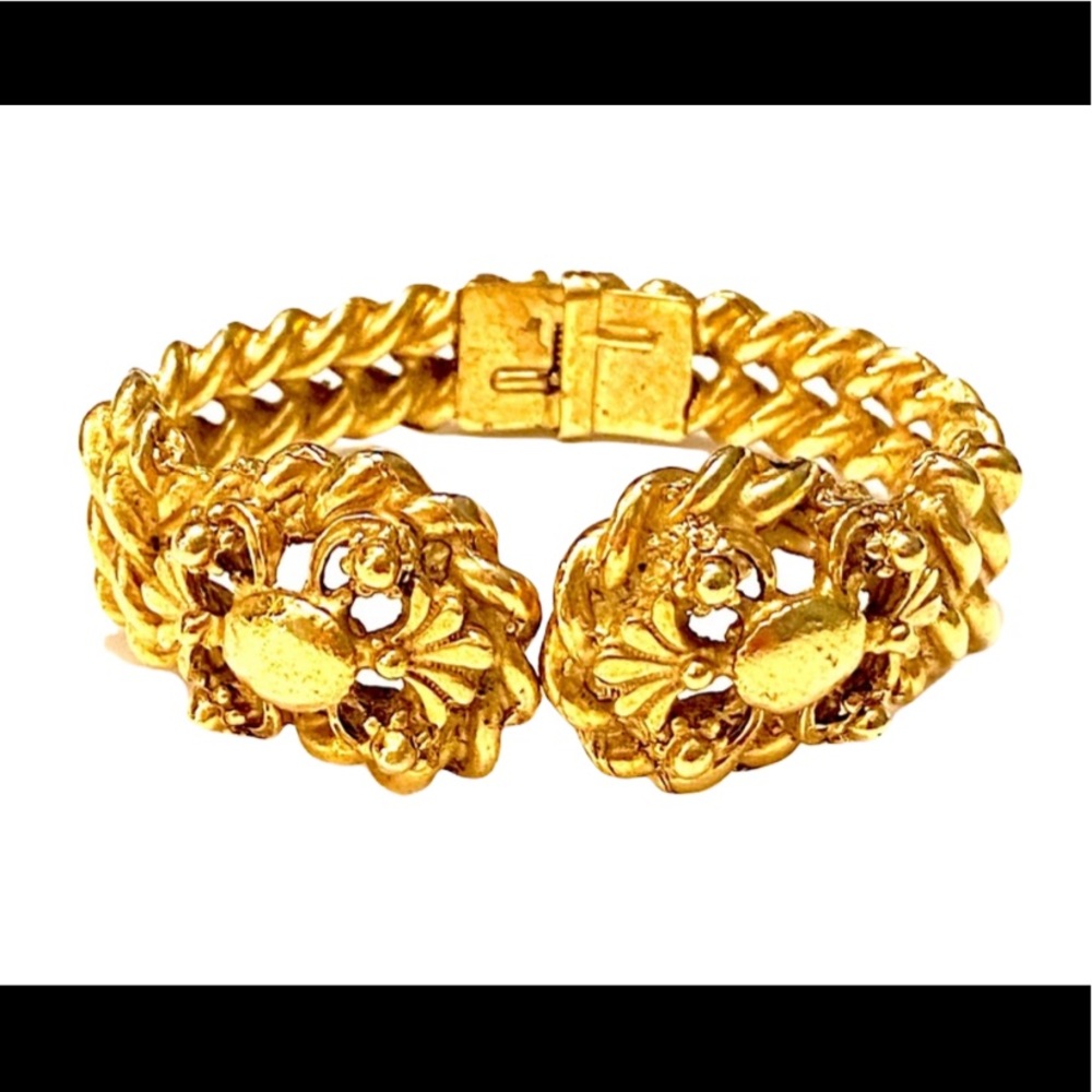 FLORENZA Vintage Gold Clamp Bracelet